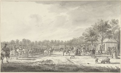 Revista de la caballería del príncipe Guillermo V en el Malieveld en La Haya, 1770 de Paulus Constantijn la Fargue