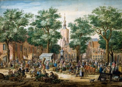 El Gran Mercado Verde en La Haya, 1769 de Paulus Constantijn la Fargue