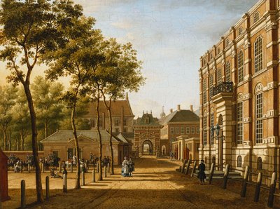 La Haya: la puerta de Maurits y el Binnenhof vistos desde el Plein, 1773 de Paulus Constantijn la Fargue