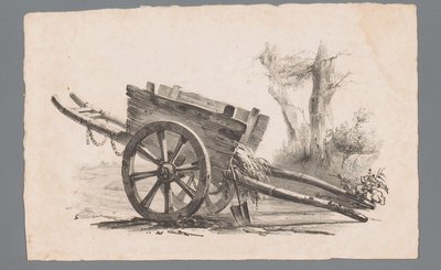 Coche con dos ruedas de Paulus Lauters (attributed to)