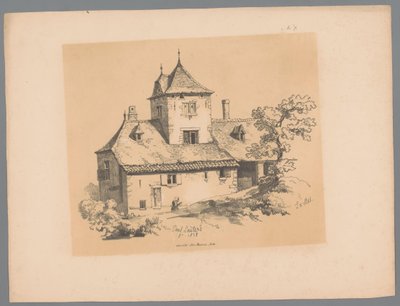 Vista de una casa de campo en Ixelles Ixelles (título sobre objeto) Rostros pintorescos de Paulus Lauters (título de la serie) Etrennes pittoresques pour 1839, par Lauters (título de la serie) de Paulus Lauters