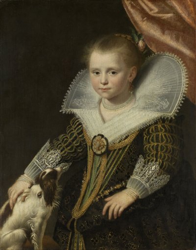 Retrato de una niña, conocida como La Pequeña Princesa, 1623 de Paulus Moreelse