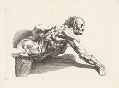 Estudio anatómico del hombre inclinado El libro de dibujo de Peter Paul Rubens (título de la serie) de Paulus Pontius
