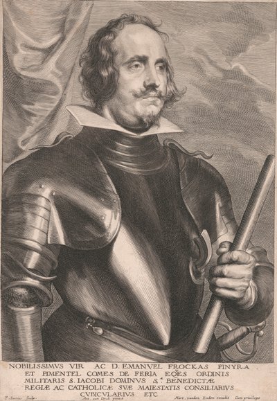 Nobilissimus Vir Ac D. Emanuel Frockas Finyra. et Pimentel Comes de Feria Eqes ordinis Militaris S. Jacobi Dominus Sæ. Benedictæ Regiæ ac Catholicæ Suæ Maiestatis Consiliarius Cubicularius Etc. de Paulus Pontius