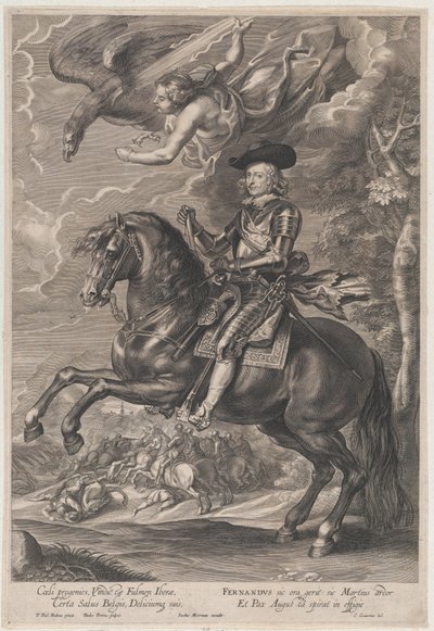 Retrato del Cardenal-Infante Fernando de Austria, a caballo, ca. 1640-1653 de Paulus Pontius