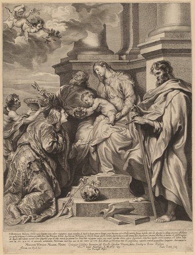Santa Rosalía Coronada por el Niño Jesús de Paulus Pontius, after Sir Anthony van Dyck