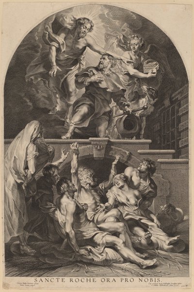 Jesucristo apareciendo a San Roque de Paulus Pontius, after Sir Peter Paul Rubens