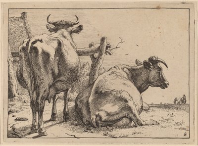 Dos Vacas Vistas desde Atrás de Paulus Potter