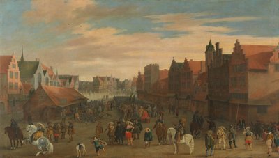 La disolución de los "Waardgelders" (mercenarios a sueldo del gobierno de la ciudad) por el príncipe Maurits en el Neude, Utrecht, 31 de julio de 1618 de Pauwels van Hillegaert