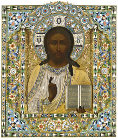 Cristo Pantocrátor. Con motivo del rescate milagroso durante el accidente del tren imperial de Pavel Akimovich Ovchinnikov