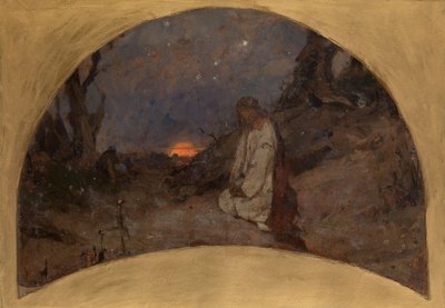 La agonía en el jardín (boceto) para la Catedral de San Volodymyr en Kiev, 1886 de Pavel Alexandrovich Svedomsky