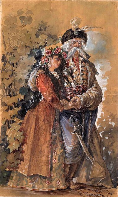 Mazepa con María, 1885 de Pavel Alexeyevich Grigoryev