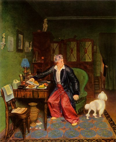 Un aristócrata desayuna, o seda en su estómago y nada dentro, 1849-1850, 1965 de Pavel Andreevich Fedotov