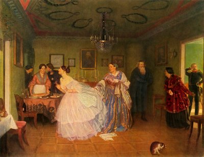 El cortejo del Mayor, o Mejora su Situación, 1848, 1965 de Pavel Andreevich Fedotov
