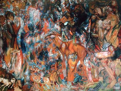 Composición con un jinete de Pawel Nikolajewitsch Filonow