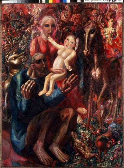 Pintura ""La Sagrada Familia"" de Pavel Nikolayevich Filonov (1883-1941) 1914 Museo Estatal Ruso, San Petersburgo, Rusia de Pawel Nikolajewitsch Filonow