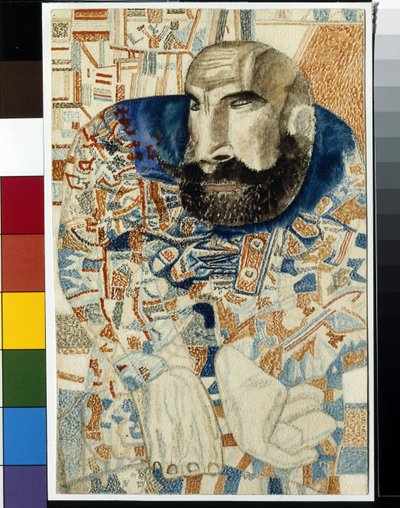 Un cochero - Obra de Pavel Nikolayevich Filonov (1883-1941), acuarela sobre papel (19x12,3 cm) de Pawel Nikolajewitsch Filonow