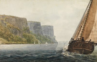 El paquete Mohawk de Albany pasando los Palisades, 1811-ca. 1813 de Pavel Petrovic Svin