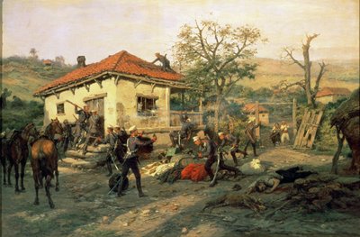 Una escena de la guerra ruso-turca de 1876-77 de Pawel Kowalewsky