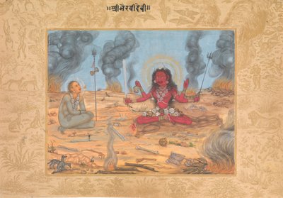 La diosa Bhairavi Devi con Shiva, ca. 1630-35 de Payag.