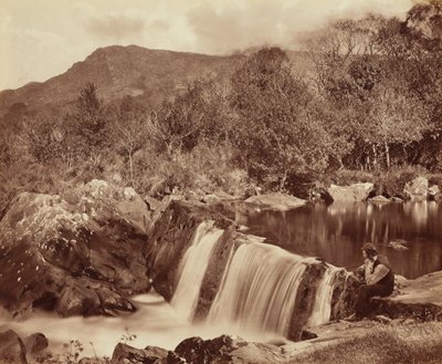 Cascada, Condado de Wicklow,c. 1870 (foto) de Payne Jennings