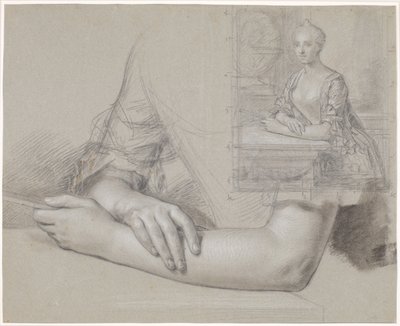 Boceto para retrato de dama. También estudio de manos y brazos para el mismo retrato de Peder Als