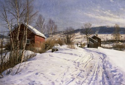 Un Paisaje Invernal, Lillehammer de Peder Monsted