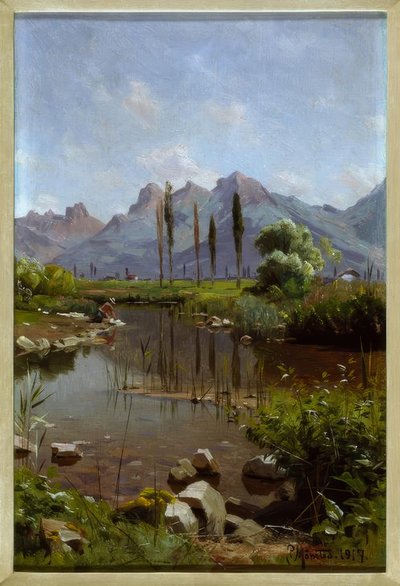 Orilla del arroyo en el lago de Ginebra de Peder Monsted