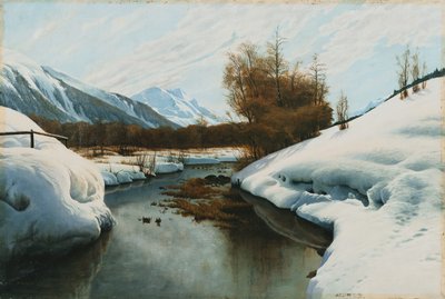Cerca de La Punt, St. Morritz en el valle de Engadine de Peder Monsted