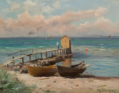 P.Mönsted, Caseta de baño en la playa de Peder Monsted