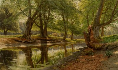 Día de primavera en el arroyo del bosque de Peder Monsted