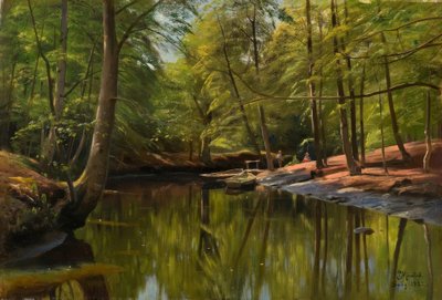 Día de verano en el arroyo del bosque de Peder Monsted