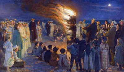 Hoguera de la víspera de San Juan en la playa de Skagen de Peder Severin Krøyer