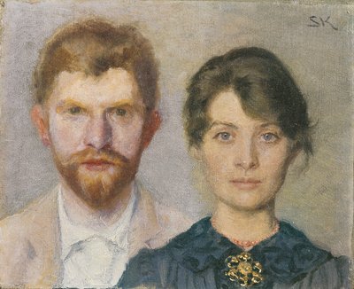 Doble retrato de Marie y P.S. Krøyer. La pareja se ha retratado mutuamente de Peder Severin Krøyer