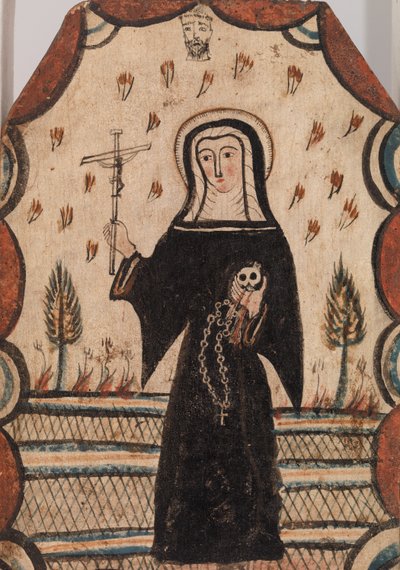 Santa Rita de Casia, c.1815 (pintura al agua sobre tabla de madera) de Pedro Antonio Frésquis