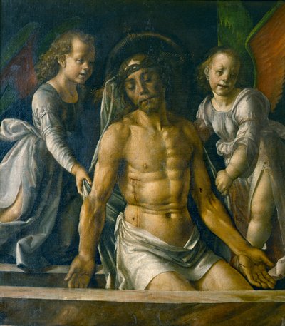 Pietà con dos ángeles, 1480 de Pedro Berruguete