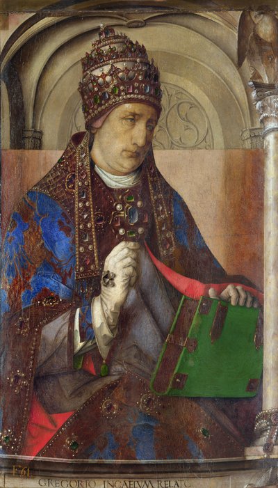 Retrato de San Gregorio I, c.1473-1475 de Pedro Berruguete