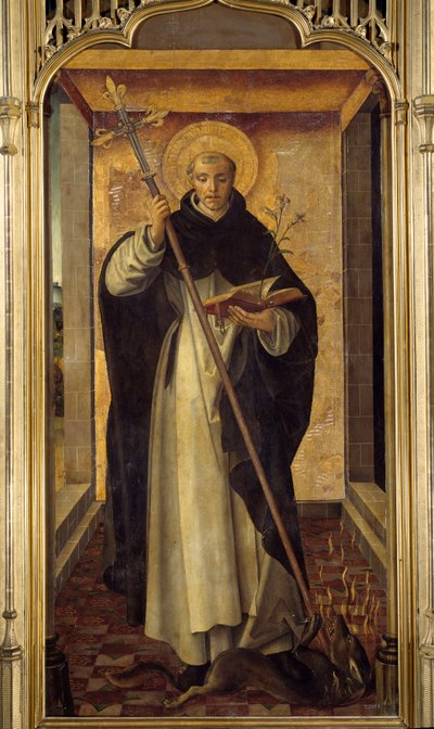 Representación de Santo Domingo de Guzmán (1170-1221), fundador de la Orden Dominicana de Pedro Berruguete
