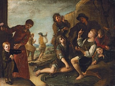 Niños jugando a los dados - un modello de Pedro Nunez de Villavicenzio