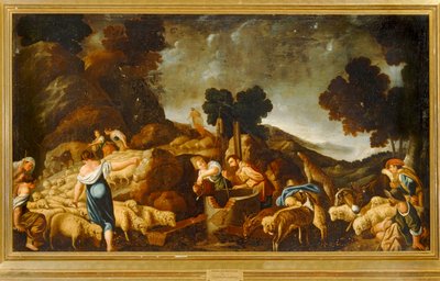 Raquel y Jacob en el pozo ... (óleo sobre lienzo) de Pedro Orrente