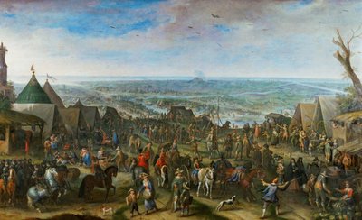 Soldados en un campamento (cobre) de Peeter Snayers