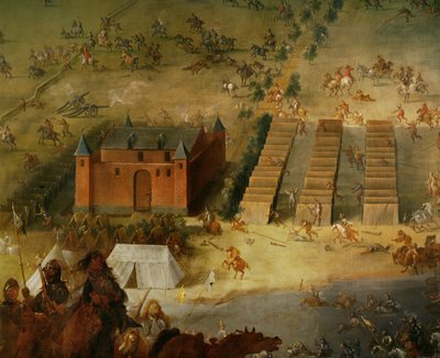 Guerra de los Treinta Años : La batalla de Diedenhofen en 1639, cuando el general de la Liga Conde Piccolomini derrotó a las tropas francesas ... de Peeter Snayers