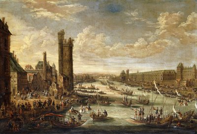 Vista de París hacia el Louvre y la Torre de Nesle, 1671-77 de Peeter or Pieter Bout