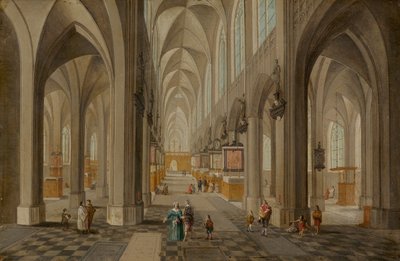 Catedral de Amberes, c.1650-1655 (óleo sobre cobre) de Peeter the elder & Vrancx Sebastian (1573-1647) Neeffs