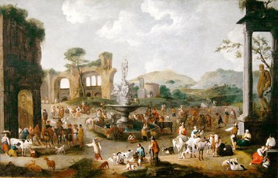 Un mercado en Italia de Peeter van Bredael