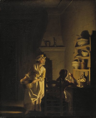 El test de los huevos, interior de cocina de Pehr Hilleström