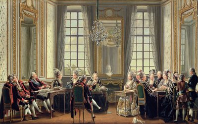 Conversación en el Palacio de Drottningholm, 1779 de Pehr Hilleström