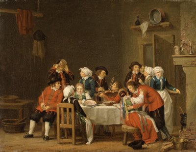 Escena convivial en una cabaña de campesinos de Pehr Hilleström