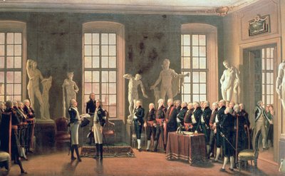 Visita de Gustavo IV Adolfo a la Academia de Bellas Artes en 1797 de Pehr Hilleström