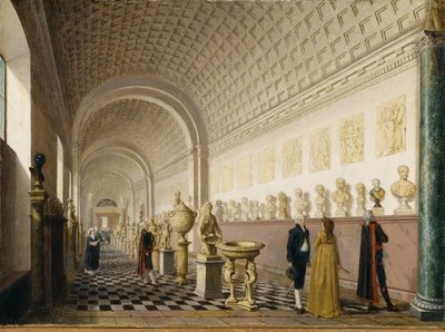 La galería interior del Museo Real en el Palacio Real, Estocolmo, 1796 de Pehr Hilleström